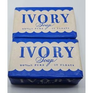 Vintage Ivory Soap Bars Set of 2 Large Size Procter & Gamble Made in USA Retro